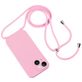 Mobigear Lanyard iPhone 14 Plus Coque avec cordon en Silicone - Rose