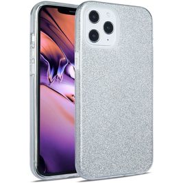 Mobigear Glitter Coque iPhone 12 Pro Max Coque arrière Rigide - Argent