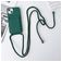 Mobigear Lanyard Card iPhone 15 Coque avec cordon en Silicone et Porte-Cartes - Vert