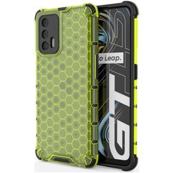Mobigear Honeycomb Coque Realme GT Coque arrière Rigide Anti-Chocs - Vert