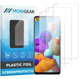 Mobigear Samsung Galaxy A21s Protection d'écran Film - Compatible coque (Lot de 3)