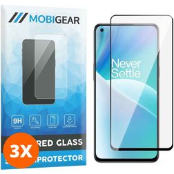 Mobigear Premium OnePlus Nord 2T 5G Verre trempé Protection d'écran - Compatible Coque - Noir (Lot de 3)