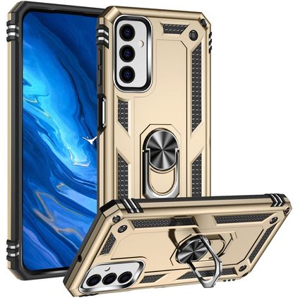 Mobigear Armor Ring Coque Samsung Galaxy M23 Coque arrière Rigide Anti-Chocs avec Anneau-Support - Or
