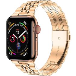 Mobigear Monaco Bracelet Acier pour Apple Watch Fermeture boucle déployante - 49/46/45/44 mm - Rose doré
