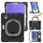 Mobigear RingGuard Coque iPad Mini 6 (2021) Coque arrière en Plastique rigide,Silicone + Porte-crayon + Bandoulière + Support Amovible - Noir