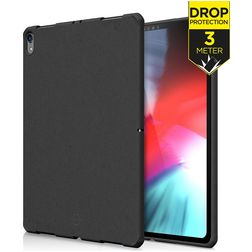 ITSkins FeroniaBio Coque iPad Pro 12.9 Pouces (2018) Coque arrière en en TPU Souple - Noir
