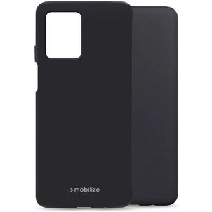 Mobilize Rubber Gelly Coque Motorola Moto G54 Coque arrière en TPU Souple - Noir