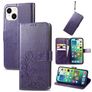 Mobigear Clover Housse iPhone 15 Etui Porte-Monnaie - Violet