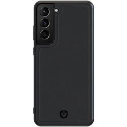 Valenta Snap Coque Samsung Galaxy S21 Plus Coque arrière en Cuir Véritable - Noir