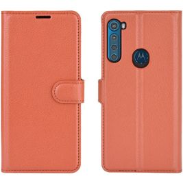 Mobigear Classic Housse Motorola One Fusion Plus Etui Porte-Monnaie - Cognac