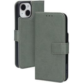 Mobiparts Classic Wallet Housse iPhone 15 Etui Porte-Monnaie - Stone Green