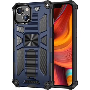 Mobigear Armor Stand Coque iPhone 13 Pro Max Coque arrière Rigide Anti-Chocs avec Support Amovible - Bleu