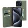 Mobiparts Classic Wallet Housse iPhone 15 Pro Max Etui Porte-Monnaie - Stone Green