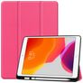 Mobigear Tri-Fold Gel Coque iPad 8 (2020) Etui en TPU,Similicuir + Porte-crayon - Magenta