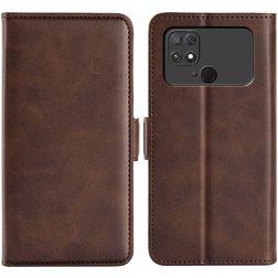 Mobigear Slim Magnet Housse POCO C40 Etui Porte-Monnaie - Marron