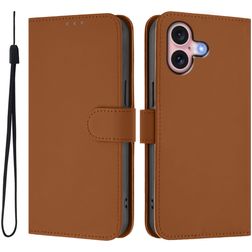 Mobigear Urban Wallet Housse iPhone 16 Etui Porte-Monnaie - Marron
