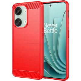 Mobigear Brushed Coque OnePlus Nord 3 Coque arrière en TPU Souple - Rouge