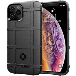 Mobigear Rugged Shield iPhone 12 Pro TPU souple Coque arrière Antichoc - Noir