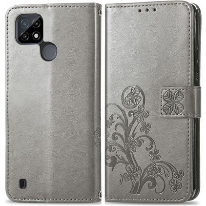 Mobigear Clover Housse Realme C25Y Etui Porte-Monnaie - Gris