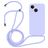 Mobigear Lanyard iPhone 14 Coque avec cordon en Silicone - Violet