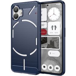 Mobigear Brushed Slim Coque Nothing Phone (2) Coque arrière en TPU Souple - Bleu