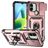 Mobigear Armor Ring Cam Slide Coque Xiaomi Redmi A1 4G Coque arrière Rigide Anti-Chocs avec Anneau-Support et Protecteur Lentilles - Rose doré
