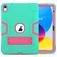 Mobigear ShieldStand Coque iPad 10 (2022) Coque arrière en Plastique rigide,Silicone + Support Amovible - Rose / Turquoise