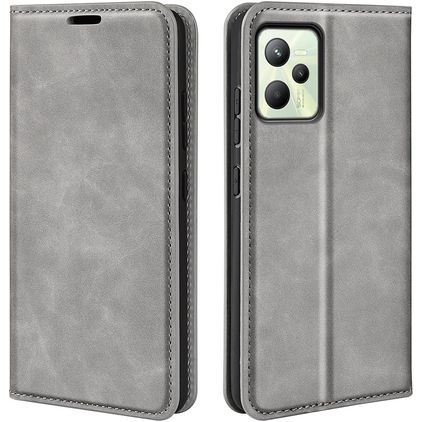Mobigear Retro Slim Housse Realme C35 Etui Porte-Monnaie - Gris