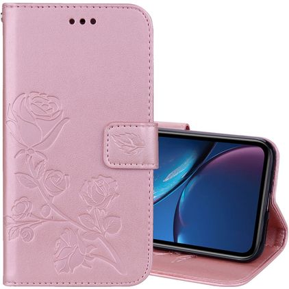 Mobigear Roses iPhone XR Étui Portefeuille - Rose doré
