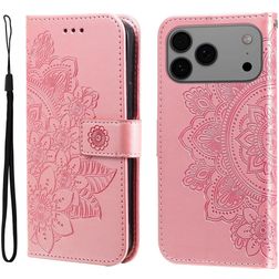 Mobigear Flowers Housse iPhone 17 Pro Max Etui Porte-Monnaie - Rose doré