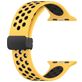 Mobigear Sport Plus Mag Bracelet Silicone Apple Watch Fermeture magnétique - 42/41/40/38 mm - Noir / Jaune