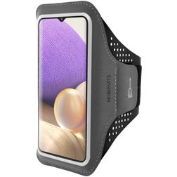 Mobiparts Comfort Fit Brassard Téléphone Samsung Galaxy A32 5G Brassard Coque de Sport en Neoprène - Noir