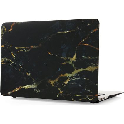 Mobigear Marble MacBook Pro 13 Pouces (2016-2023) Coque - Noir / Marron - Model A1706 / A1708 / A1989 / A2159 / A2289 / A2251 / A2338