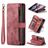 Caseme C30 Housse Samsung Galaxy Z Fold 4 Etui Porte-Monnaie - Rouge