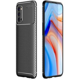 Mobigear Racing Coque OPPO Reno 4 Coque arrière en TPU Souple - Noir