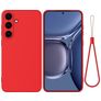 Mobigear Rubber Touch Samsung Galaxy S25 FE Silicone Coque arrière - Rouge
