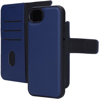 Mobiparts Housse iPhone 17e Etui avec Coque Détachable en Cuir Véritable Porte-Monnaie - Bleu