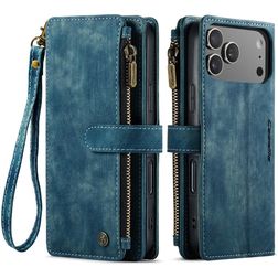 CaseMe C30 Housse iPhone 17 Pro Etui Porte-Monnaie - Bleu