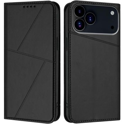 Mobigear Frosted Flip Housse iPhone 17 Pro Max Etui Porte-Monnaie - Noir