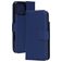 Mobiparts Wallet Housse iPhone 16 Pro Max MagSafe Etui en Cuir Véritable Porte-Monnaie - Bleu