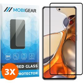 Mobigear Premium Xiaomi 11T Pro Verre trempé Protection d'écran - Compatible Coque - Noir (Lot de 3)