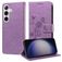 Mobigear Flowers Housse Samsung Galaxy S25 Plus Etui Porte-Monnaie - Violet