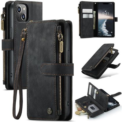 Caseme C30 Housse iPhone 14 Etui Porte-Monnaie - Noir