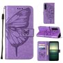 Mobigear Butterfly Housse Sony Xperia 1 IV Etui Porte-Monnaie - Violet