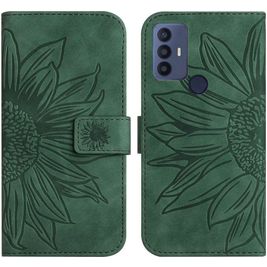 Mobigear Sunflower Housse TCL 30 SE Etui Porte-Monnaie - Vert