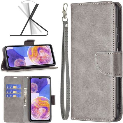 Mobigear Excellent Housse Samsung Galaxy A23 Etui Porte-Monnaie - Gris