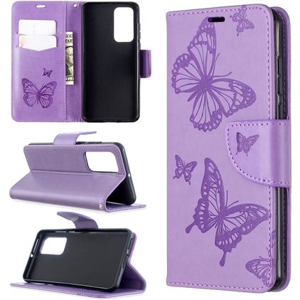 Mobigear Butterfly Housse Huawei P40 Etui Porte-Monnaie - Violet