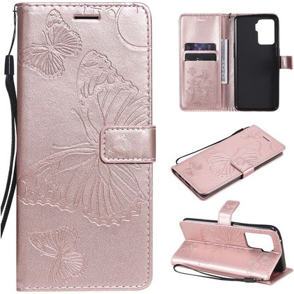Mobigear Butterfly Housse OPPO A94 5G Etui Porte-Monnaie - Rose doré
