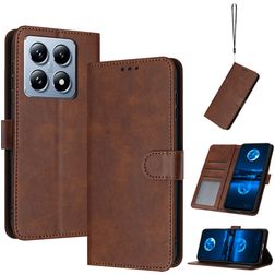 Mobigear Wallet Housse Xiaomi 14T Etui Porte-Monnaie - Marron