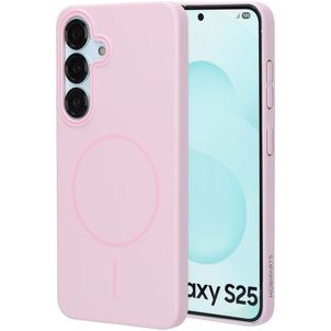 Mobiparts Slim Line Coque Samsung Galaxy S25 MagSafe Coque arrière Rigide - Blush Pink